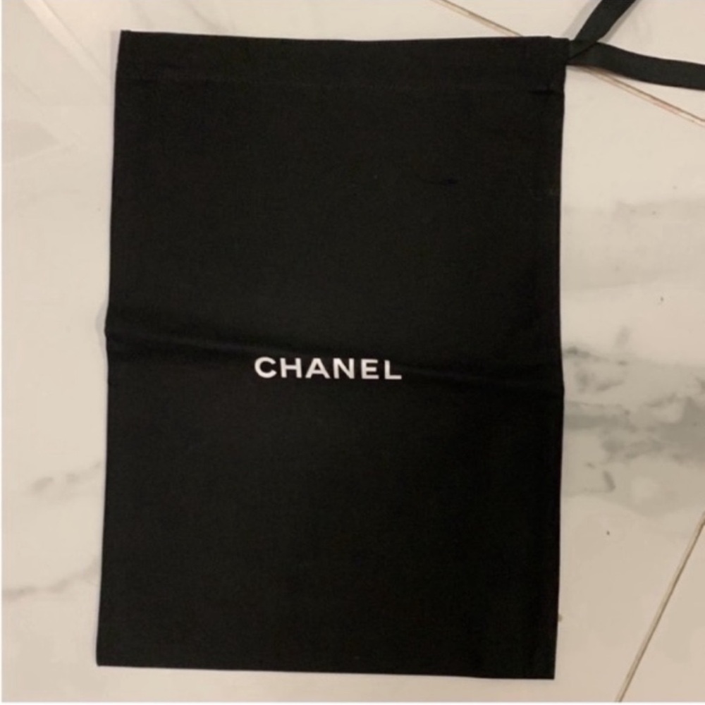 Authentic New Chanel Black Dust Bag sz 13.2/9.2